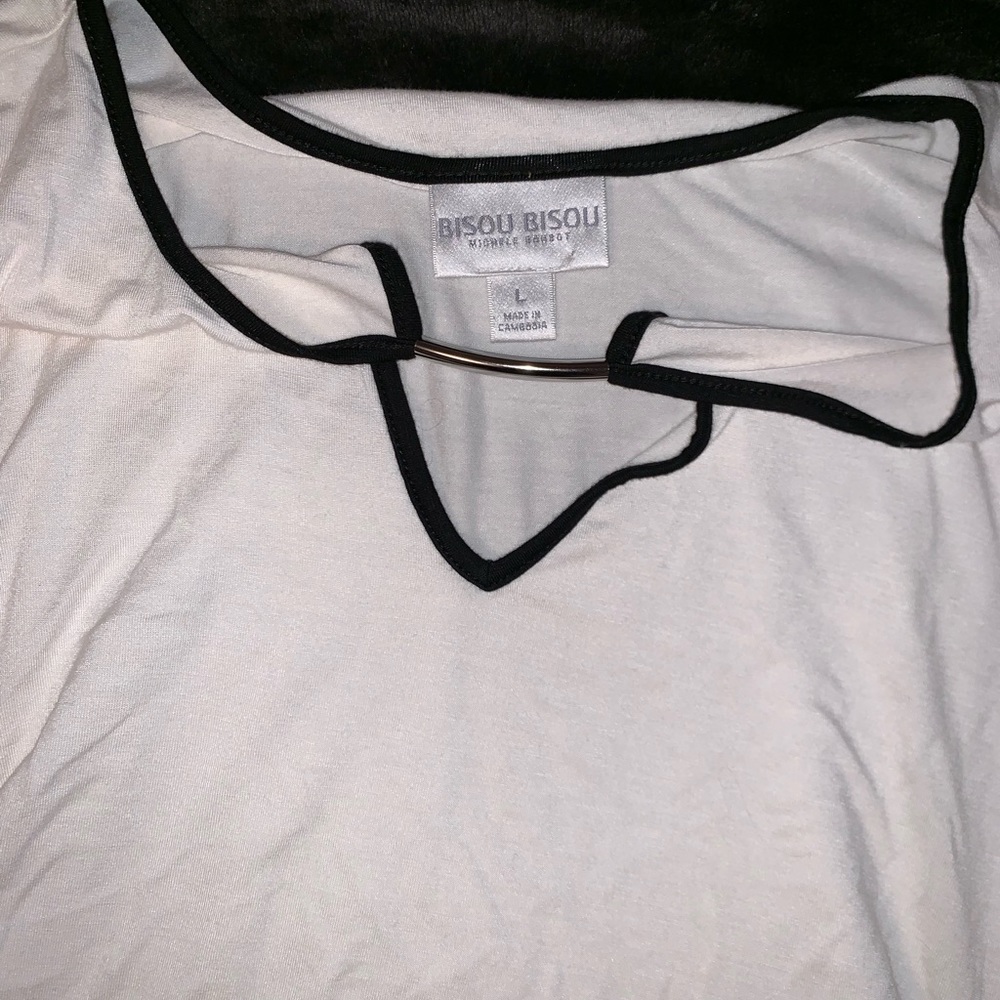 NWOT!!!  Cream shirt with key hole chest